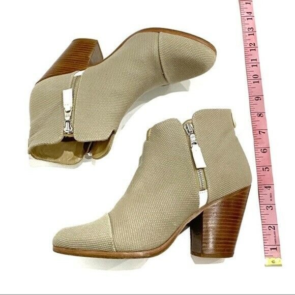 RAG-BONE Canvas Taupe Ankle Booties Margot Size 8.5 $495 - Picture 3 of 9